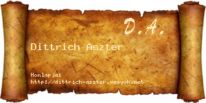 Dittrich Aszter névjegykártya